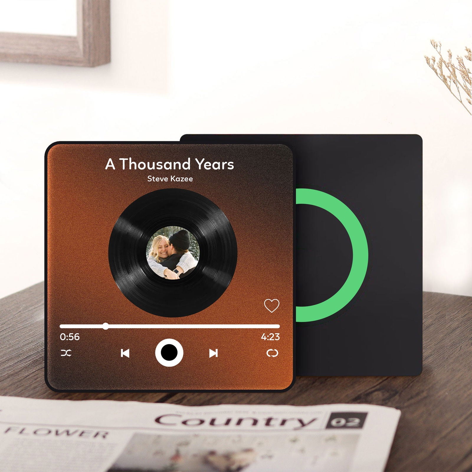 Personalized Photo & Music Fridge Magnets, Vinyl Record Play Song Music Box Fridge Decor With Your Photo MG06 - 19Gifts