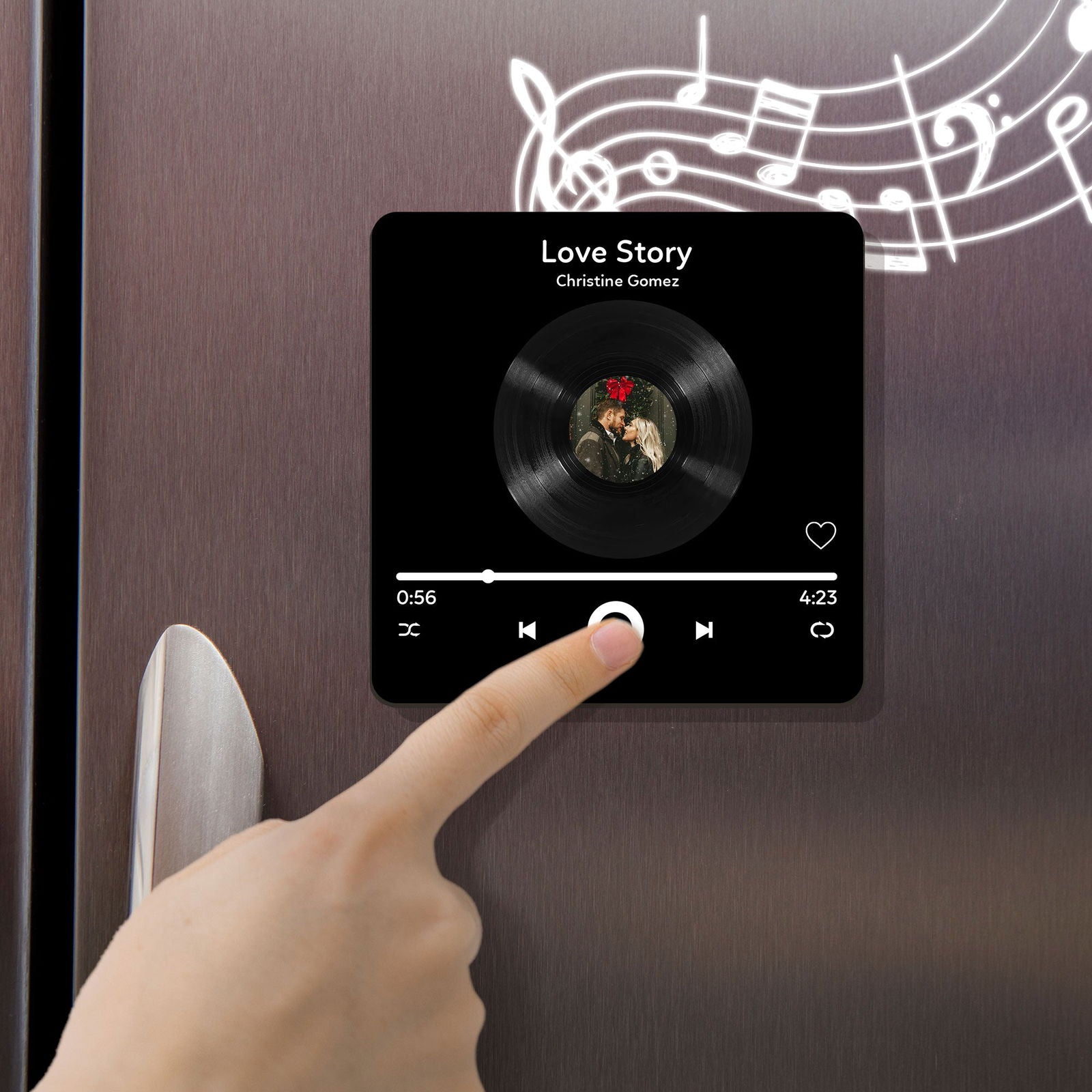 Personalized Photo & Music Fridge Magnets, Vinyl Record Play Song Music Box Fridge Decor With Your Photo MG06 - 19Gifts