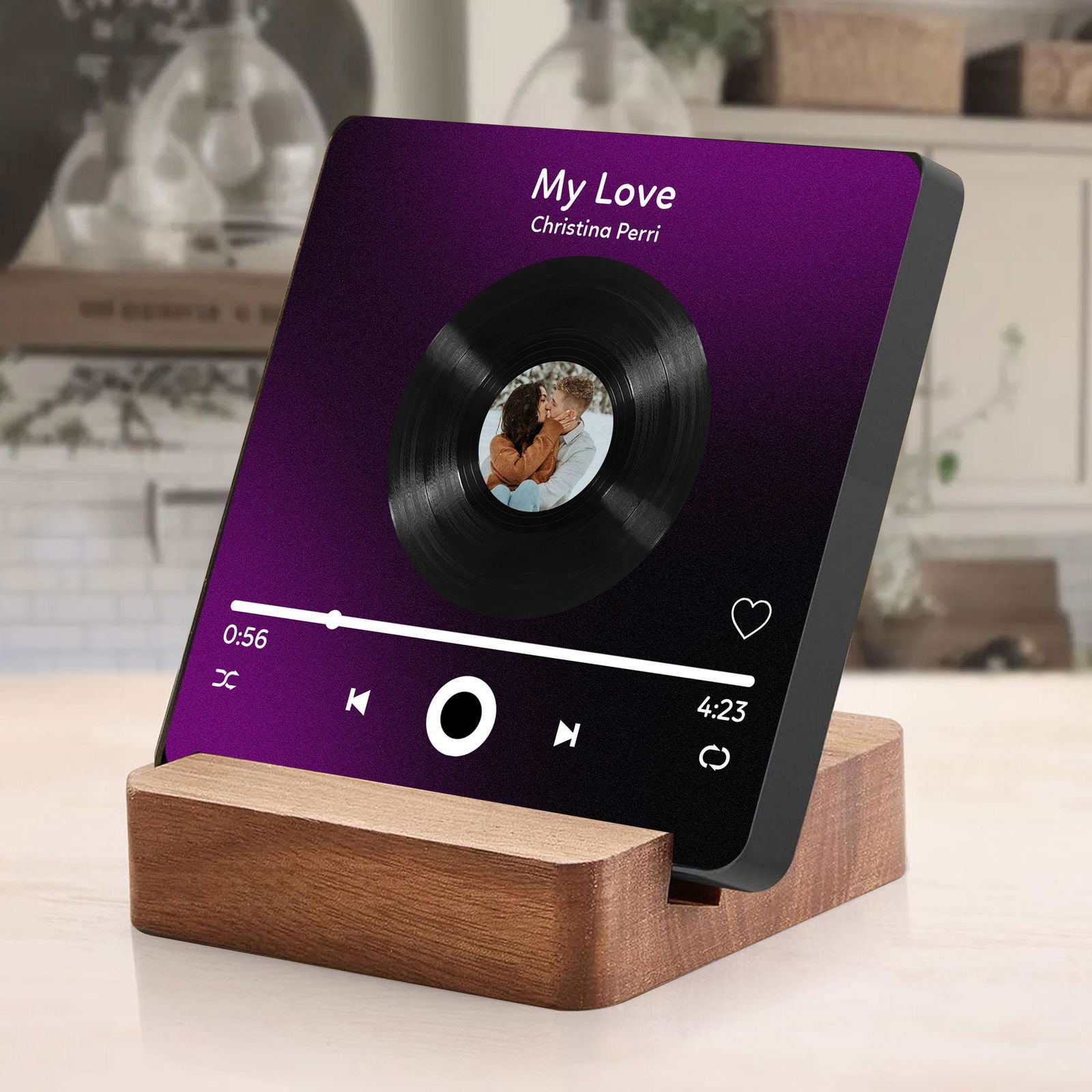 Personalized Photo & Music Fridge Magnets, Vinyl Record Play Song Music Box Fridge Decor With Your Photo MG06 - 19Gifts