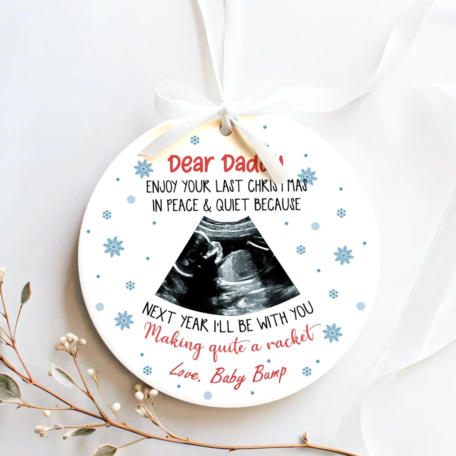 Personalized Pregnancy Announcement Ornament, Baby Ultrasound Ornament 2024 CX03-31 - 19Gifts