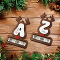 Personalized Reindeer Alphabet Christmas Money Holder, Christmas Reindeer Letter Ornament MH46 - 19Gifts