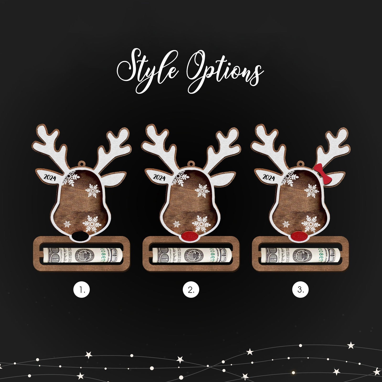 Personalized Reindeer Money Holder Christmas Ornament, Tree Christmas Gifts KT05 - 19Gifts