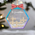 Personalized Shaking Family Crossword Ornament, 3 Layered Christmas Puzzle Ornament, Family Ornament | 19Gifts CF593 - 19Gifts
