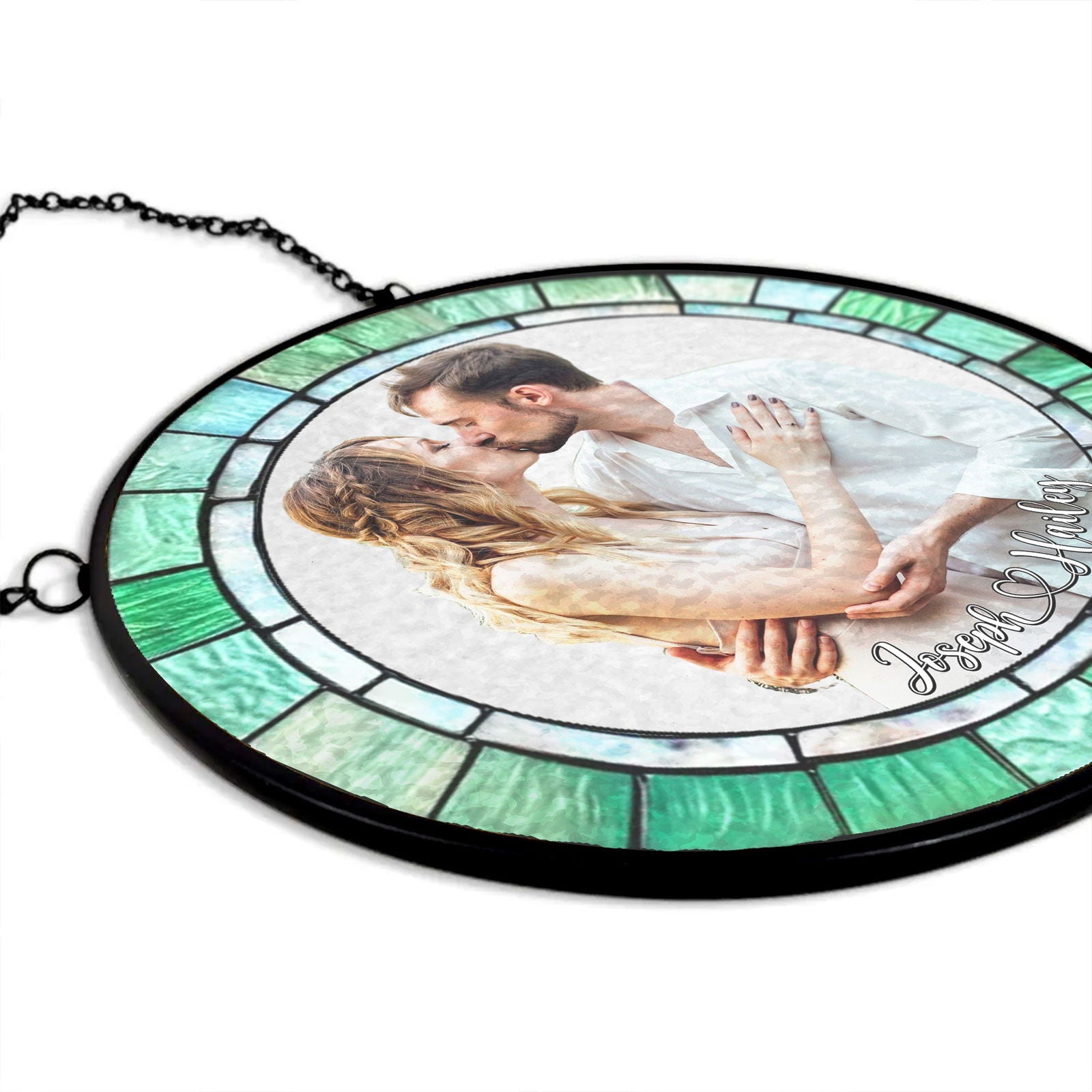 Personalized Stained Glass Couples Portrait From Photo, Wedding Portrait Suncatcher, Anniversary Gift SC127 - 19Gifts
