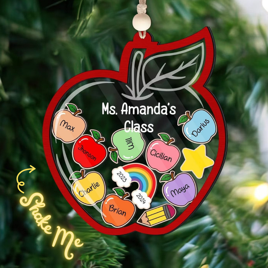Personalized Teacher Christmas Ornament, 4D Shaker Teacher Gifts, Teacher Ornament, Teacher Appreciation Thank You Gifts KT03 - 19Gifts