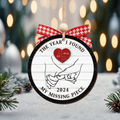 Personalized The Year I Found My Missing Piece 2D Wooden Ornament, Couples Hand 2-Layered Ornament, Heart Puzzle Christmas Ornament 2024, Couples Gift, Christmas Gift For Him Her CF524 - 19Gifts