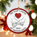Personalized The Year I Found My Missing Piece 2D Wooden Ornament, Couples Hand 2-Layered Ornament, Heart Puzzle Christmas Ornament 2024, Couples Gift, Christmas Gift For Him Her CF524 - 19Gifts