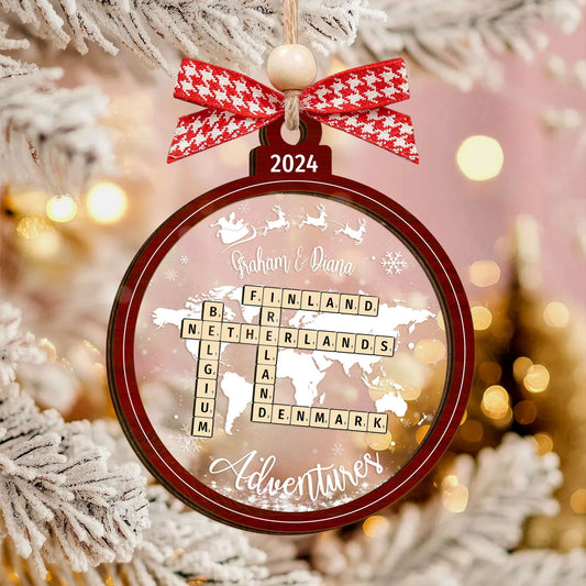 Personalized Travel Adventure Ornament, 4D Shake Traveling Destination Ornament CF747 - 19Gifts