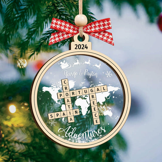 Personalized Travel Adventure Ornament, 4D Shake Traveling Destination Ornament CF747 - 19Gifts