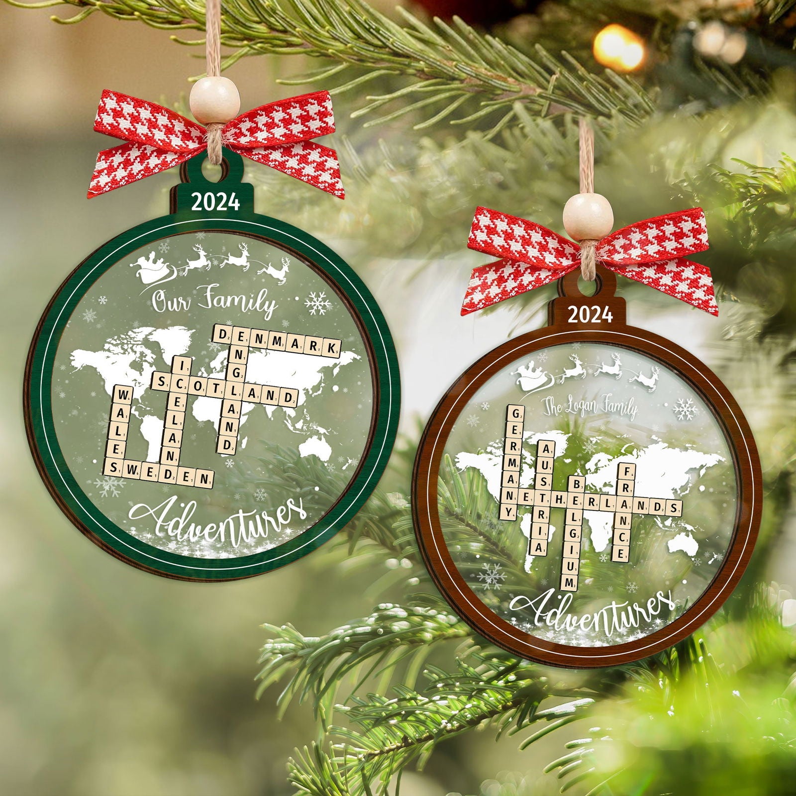 Personalized Travel Adventure Ornament, 4D Shake Traveling Destination Ornament CF747 - 19Gifts
