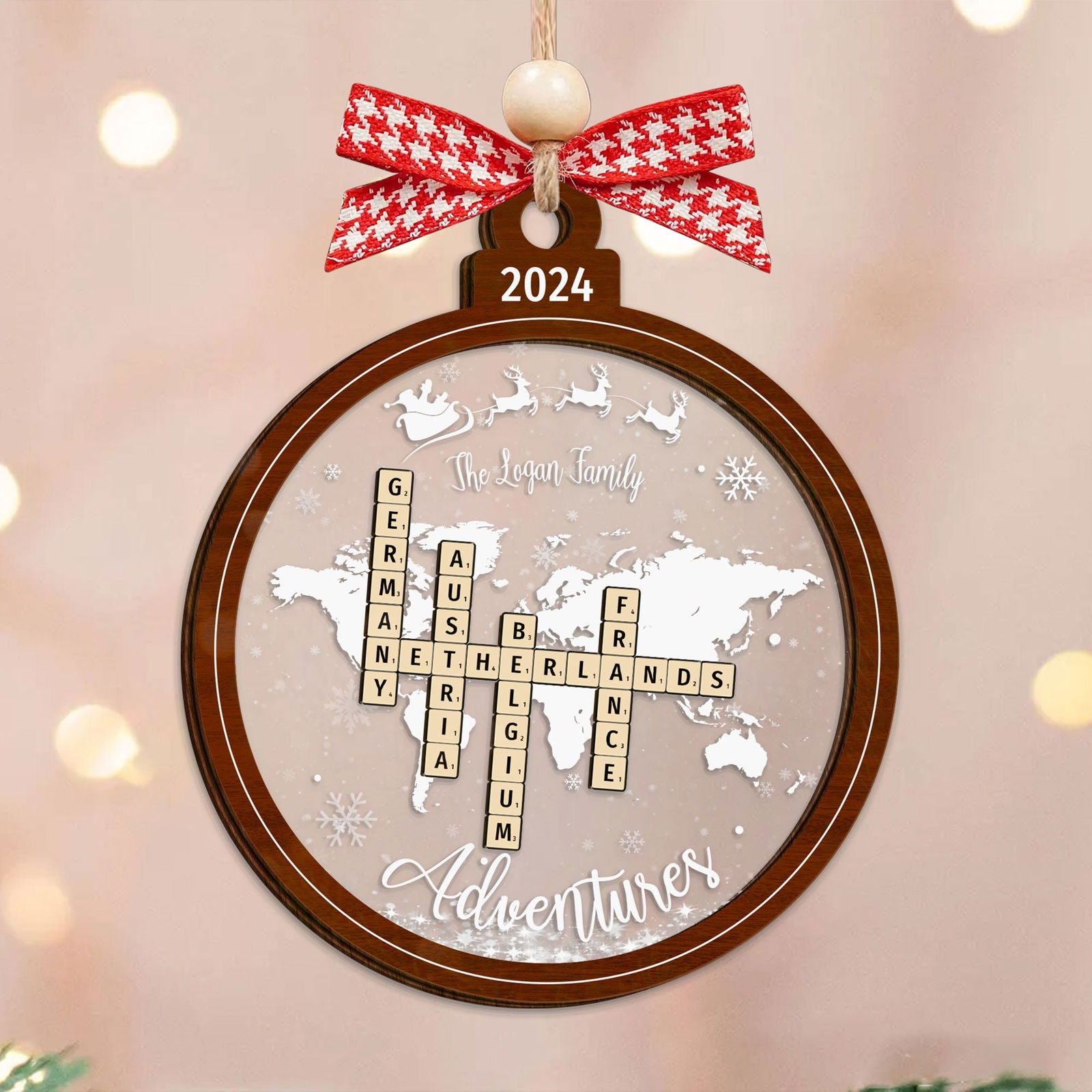 Personalized Travel Adventure Ornament, 4D Shake Traveling Destination Ornament CF747 - 19Gifts