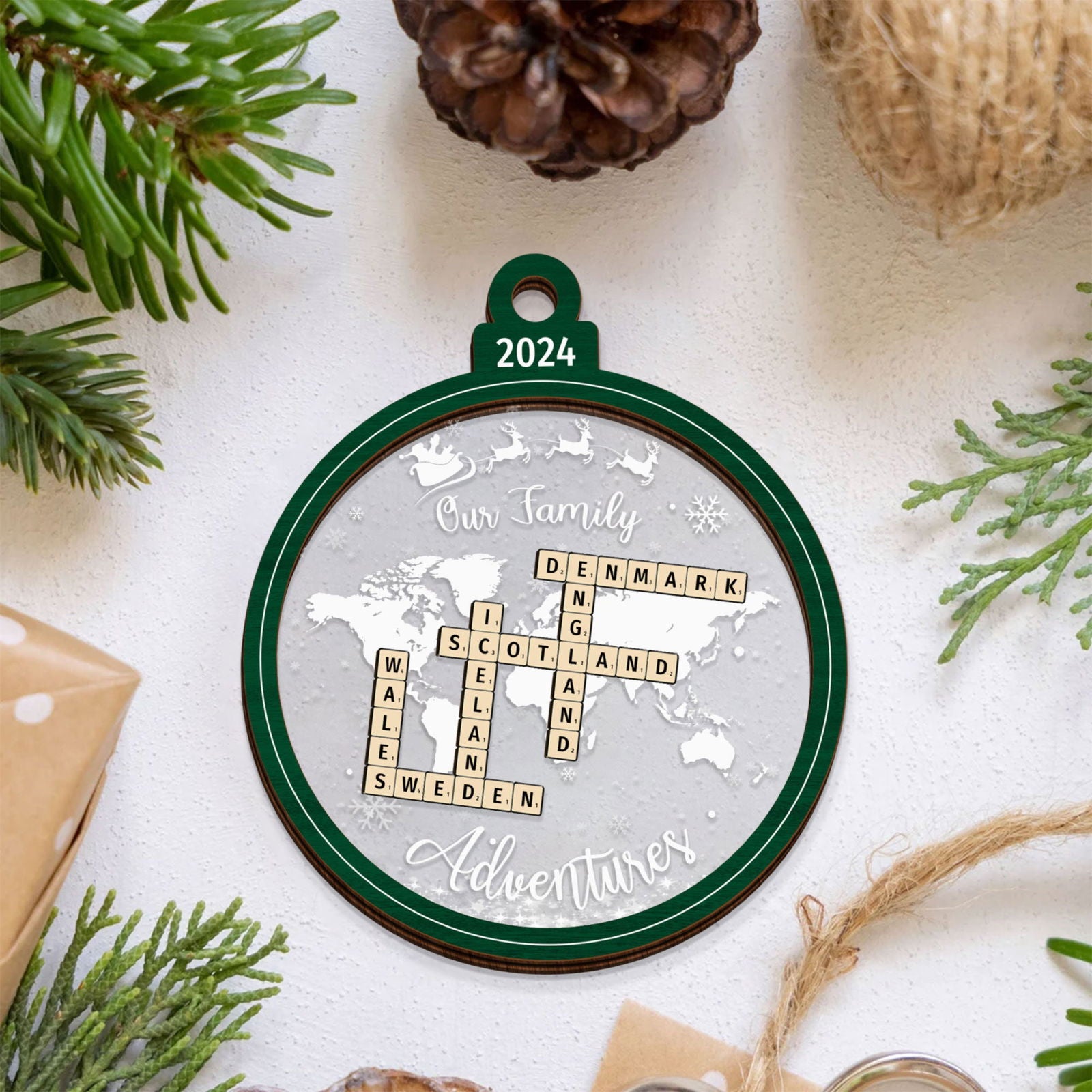 Personalized Travel Adventure Ornament, 4D Shake Traveling Destination Ornament CF747 - 19Gifts