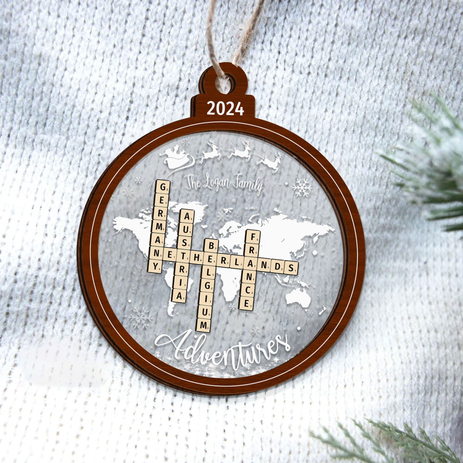 Personalized Travel Adventure Ornament, 4D Shake Traveling Destination Ornament CF747 - 19Gifts