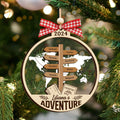 Personalized Travel Adventure Ornament, Couple Traveling Destination Ornament CF755 - 19Gifts