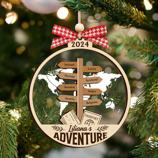 Personalized Travel Adventure Ornament, Couple Traveling Destination Ornament CF755 - 19Gifts
