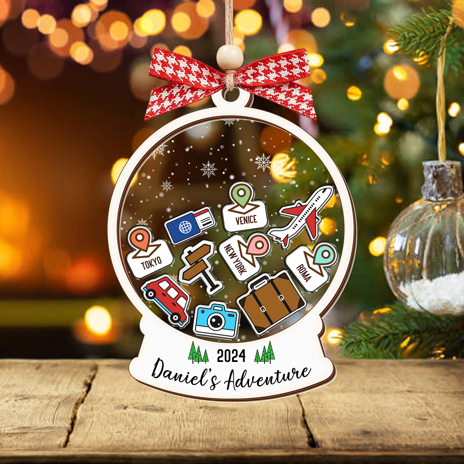 Personalized Travel Adventure Ornament, Traveling Destination Ornament, CF654 - 19Gifts