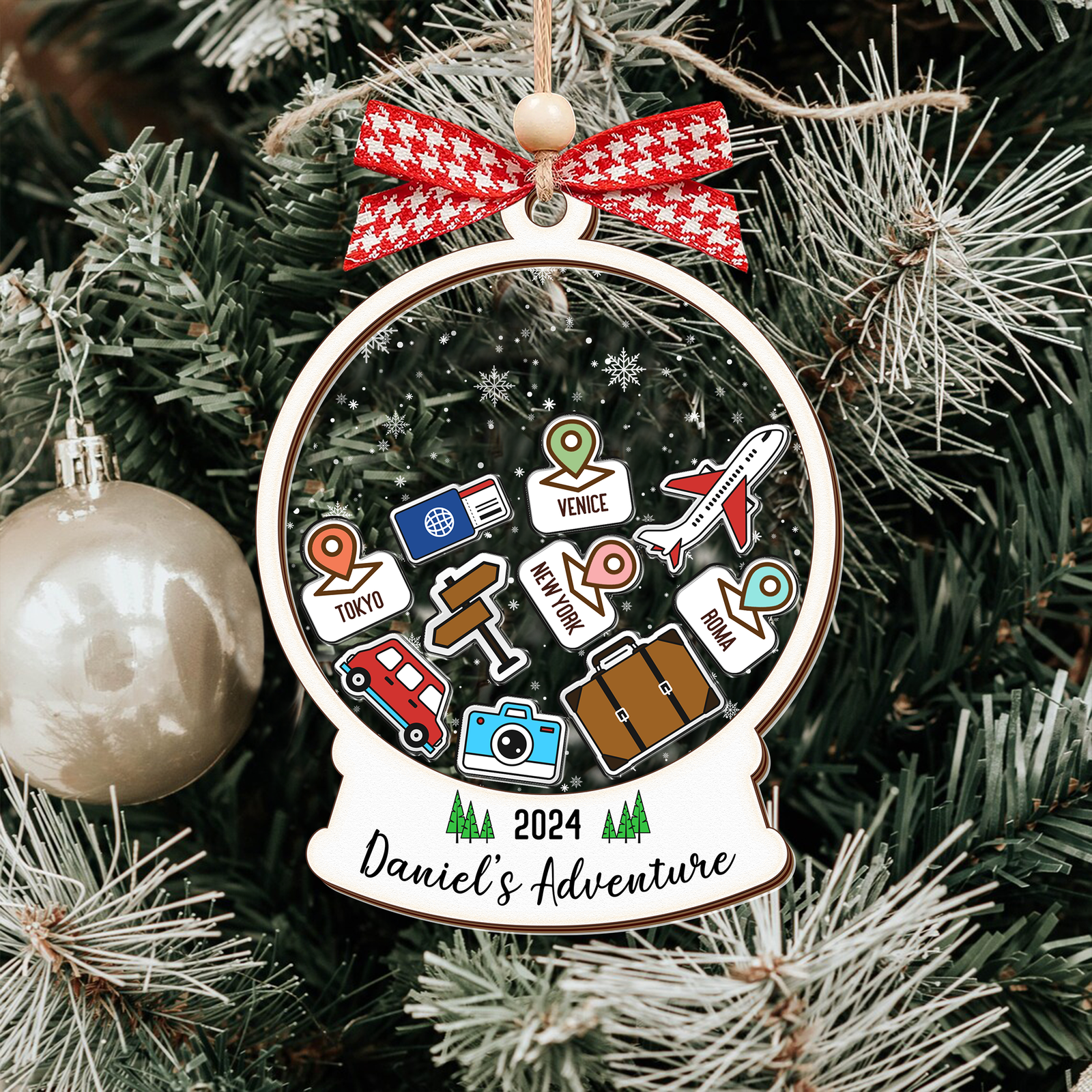 Personalized Travel Adventure Ornament, Traveling Destination Ornament, CF654 - 19Gifts