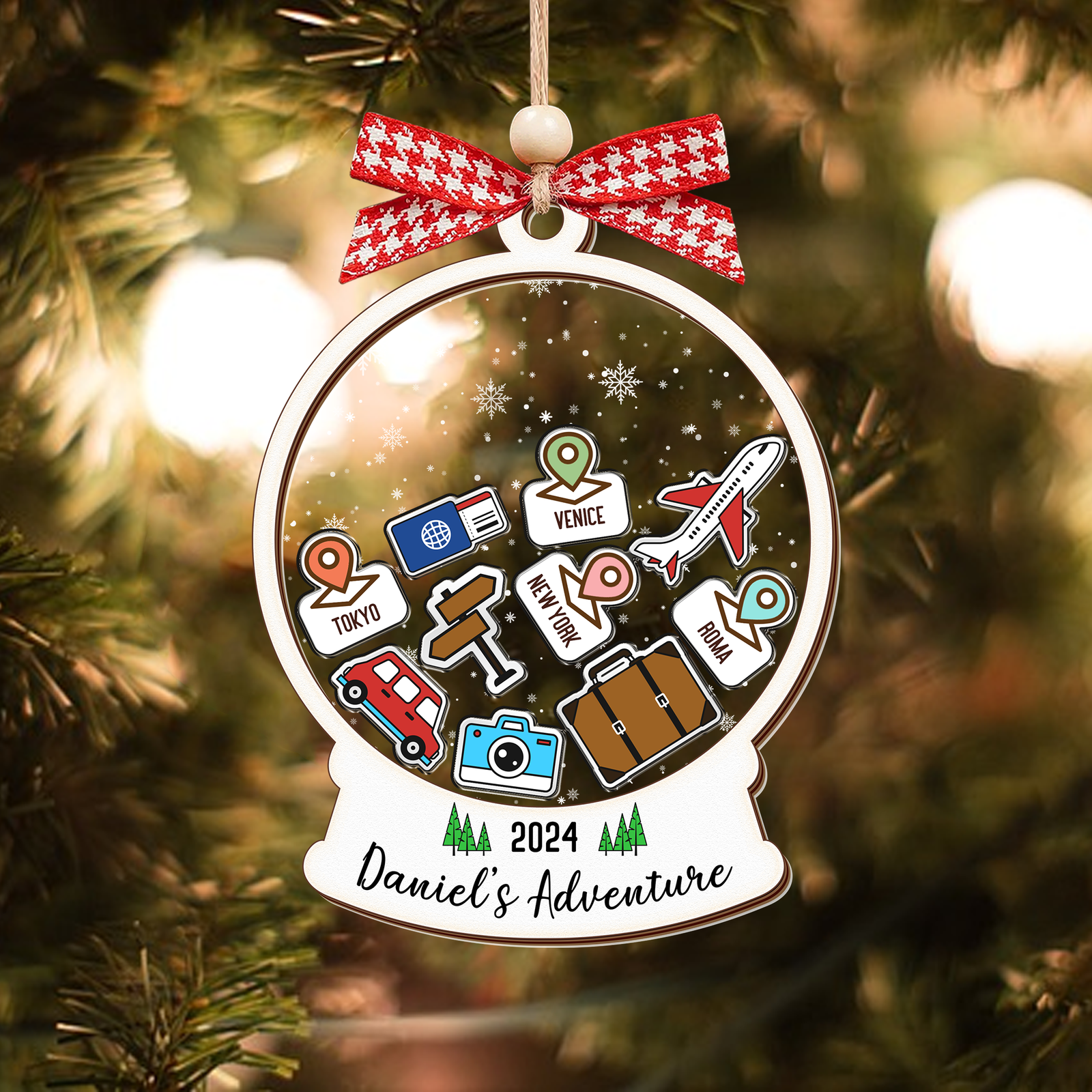 Personalized Travel Adventure Ornament, Traveling Destination Ornament, CF654 - 19Gifts