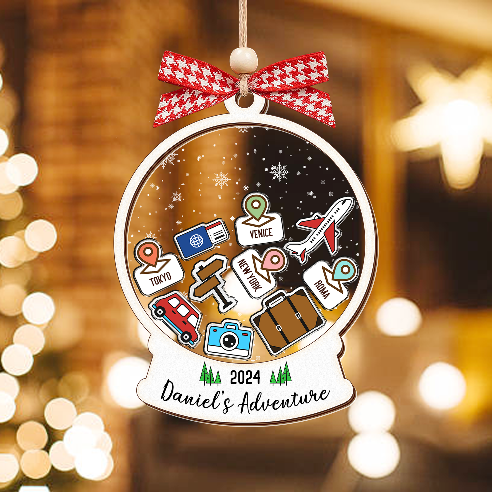 Personalized Travel Adventure Ornament, Traveling Destination Ornament, CF654 - 19Gifts