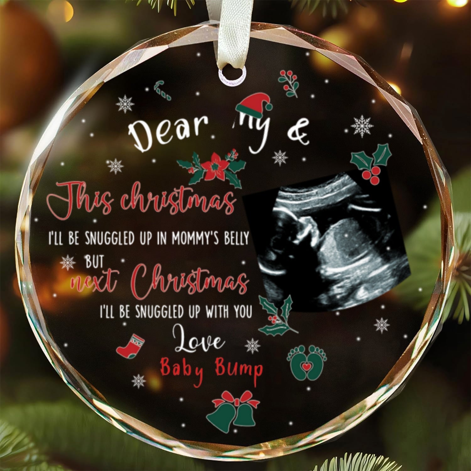 Personalized Ultrasound Ornament, Dear Daddy Ornament, Gift for New Dad AV03-27 - 19Gifts