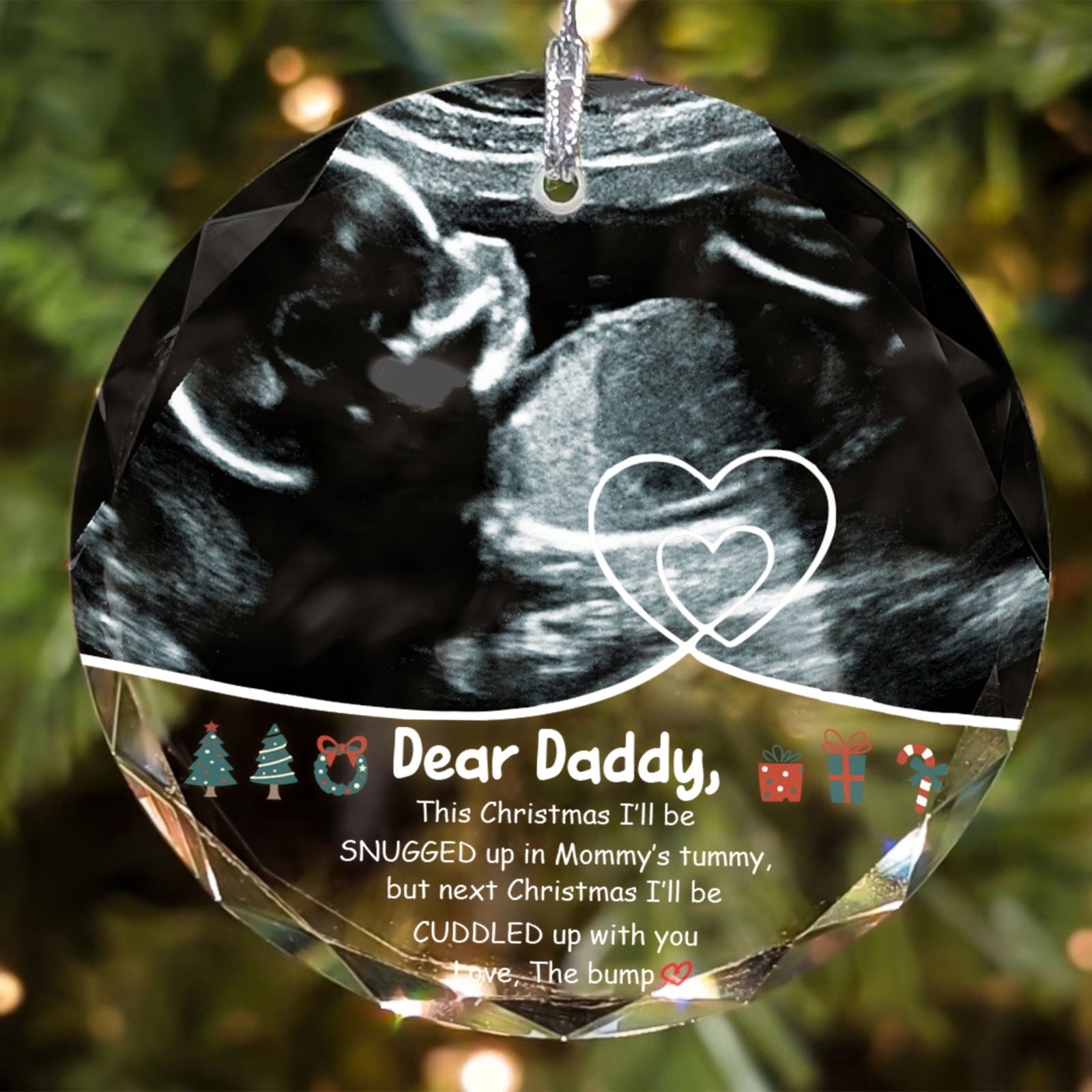 Personalized Ultrasound Ornament, This Christmas Baby Bump To Daddy GX03-23 - 19Gifts