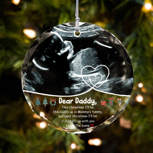 Personalized Ultrasound Ornament, This Christmas Baby Bump To Daddy GX03-23 - 19Gifts