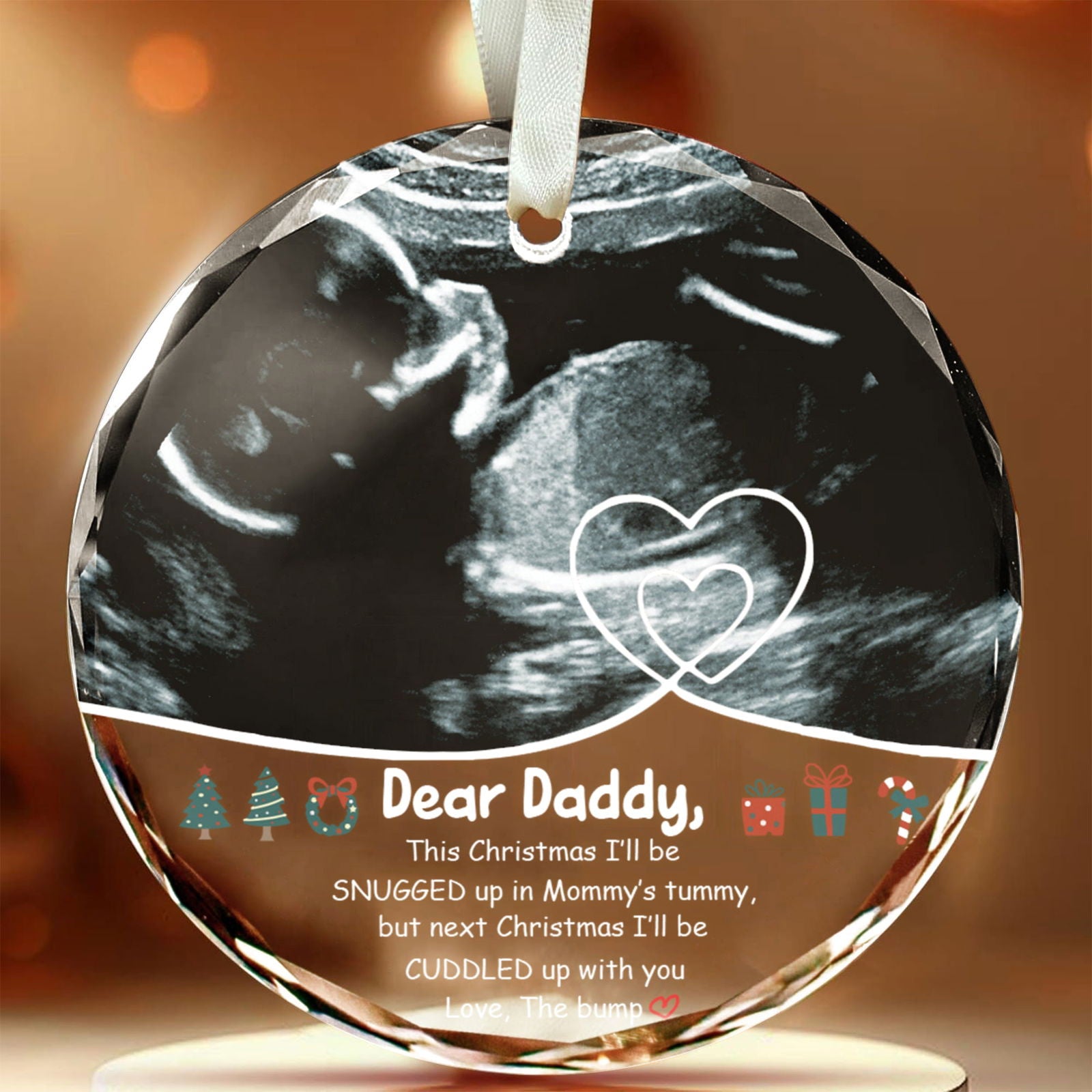Personalized Ultrasound Ornament, This Christmas Baby Bump To Daddy GX03-23 - 19Gifts