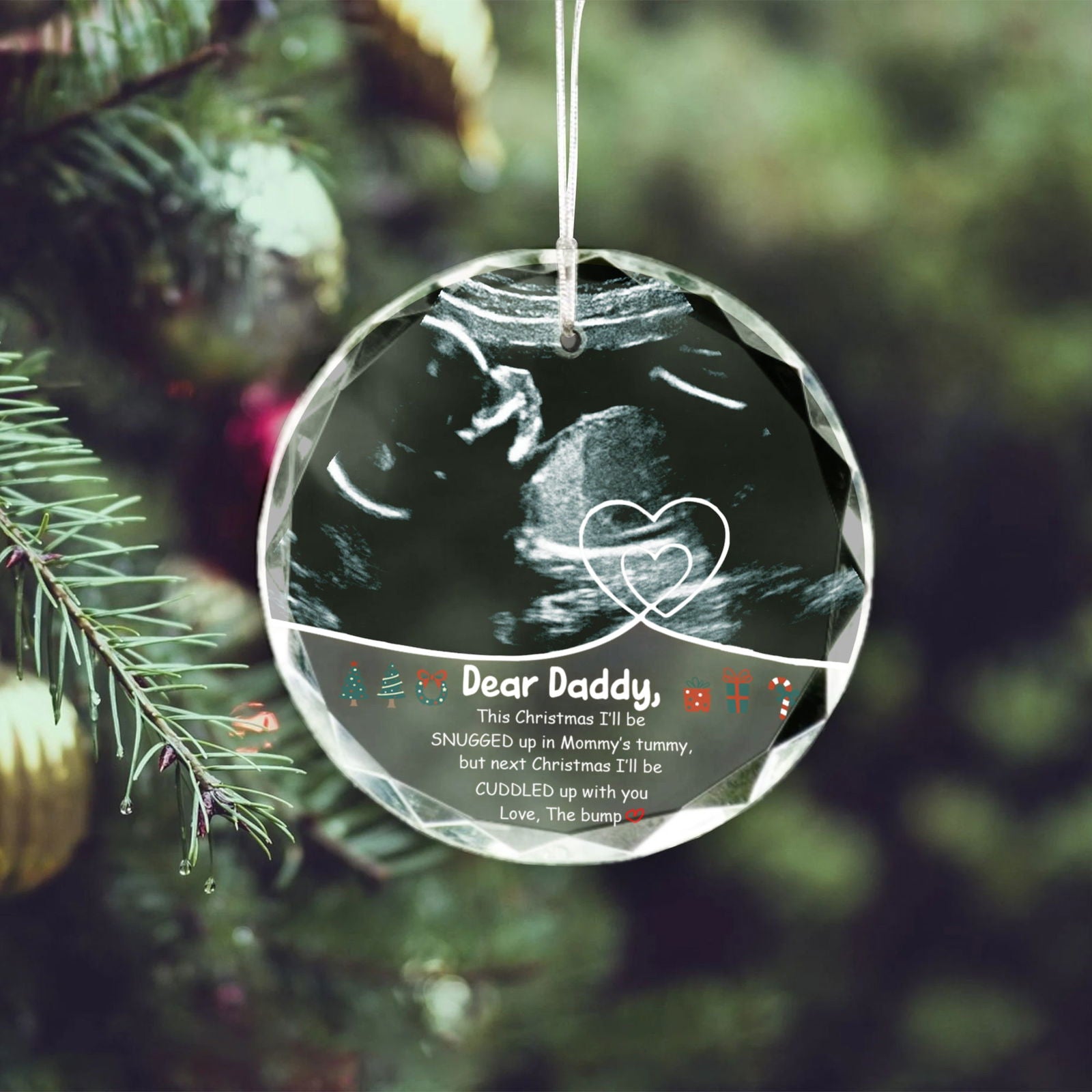 Personalized Ultrasound Ornament, This Christmas Baby Bump To Daddy GX03-23 - 19Gifts