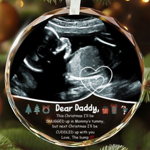 Personalized Ultrasound Ornament, This Christmas Baby Bump To Daddy GX03-23 - 19Gifts