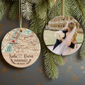 Personalized Wedding Anniversary Ceramic Ornament, Custom 2 Sided Ceramic Photo Ornament CQ02-1 - 19Gifts