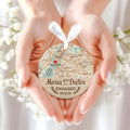Personalized Wedding Anniversary Ceramic Ornament, Custom 2 Sided Ceramic Photo Ornament CQ02-1 - 19Gifts