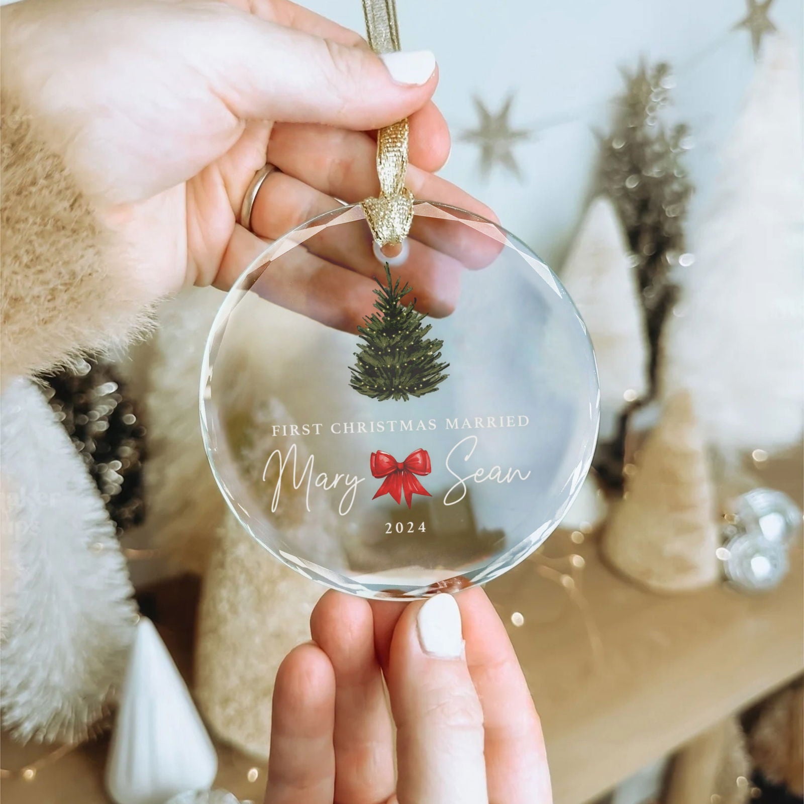 Personalized Wedding Christmas Ornament, Custom Location Map Wedding Ornament GX05-15 - 19Gifts