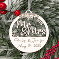 Personalized Wedding Gift Ornament, First Christmas Married, Just Married Ornament CF130 - 19Gifts
