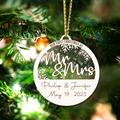 Personalized Wedding Gift Ornament, First Christmas Married, Just Married Ornament CF130 - 19Gifts