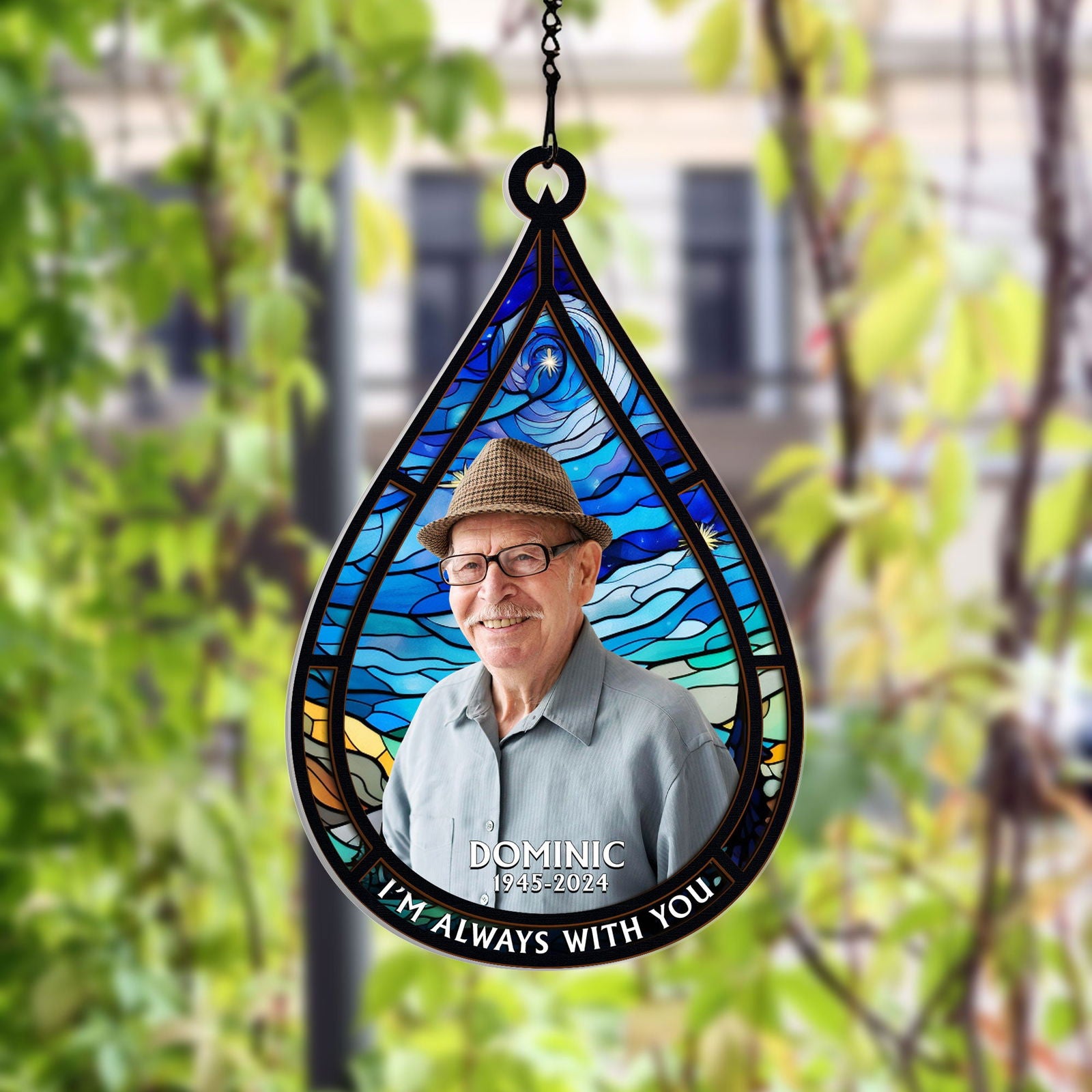 Personalized Window Hanging Suncatcher Photo Ornament, Memorial Gift Teardrop, Memorial Suncatcher CF686 - 19Gifts