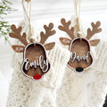 Personalized reindeer 2024 christmas ornament, Custom Stock Tag, wooden ornaments, Custom family ornaments CF03 - 19Gifts