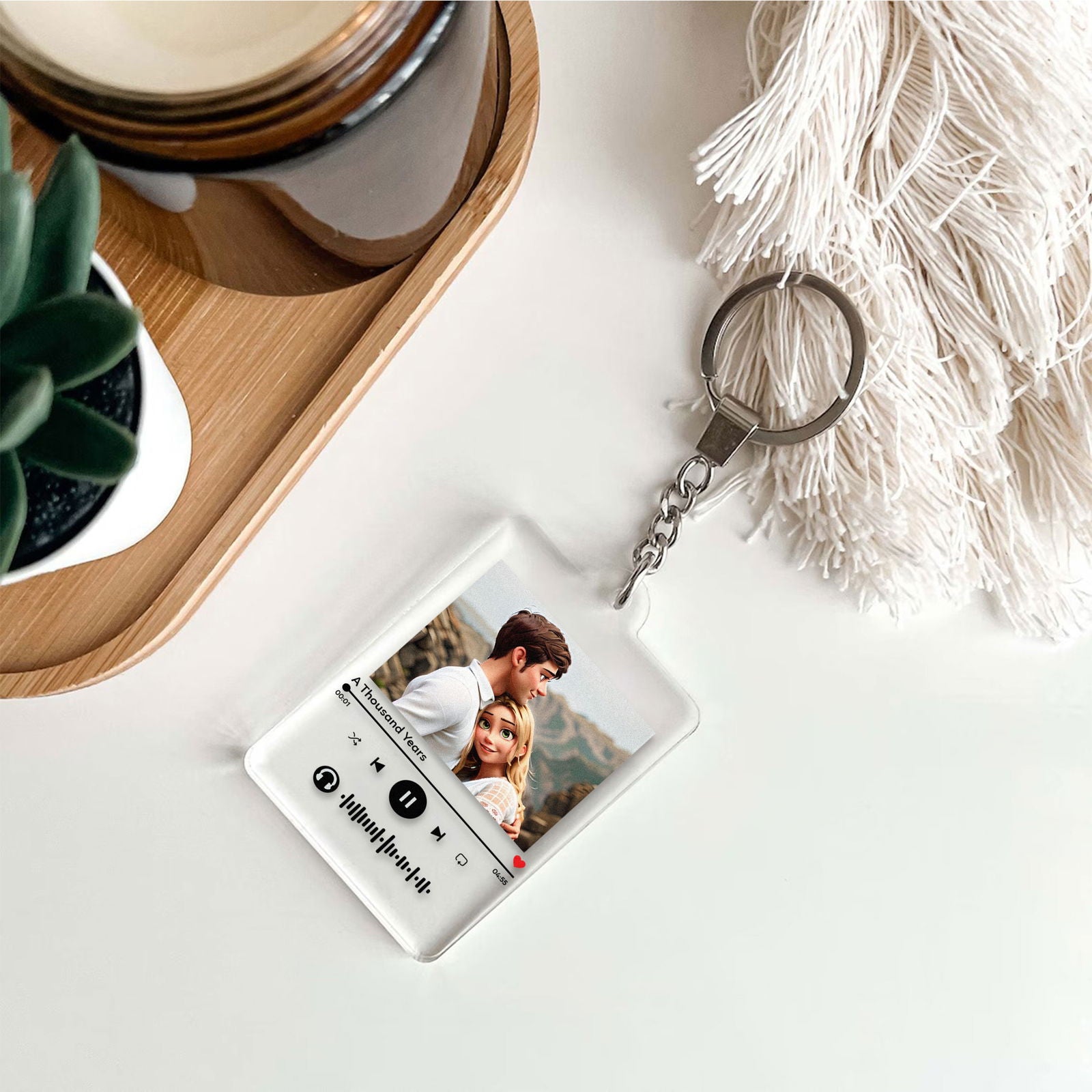 Pixar Character Portrait Keychain, Pixar Style 3D Cartoon Portrait Gift, Family Portrait, Couple Portrait CK20 - 19Gifts