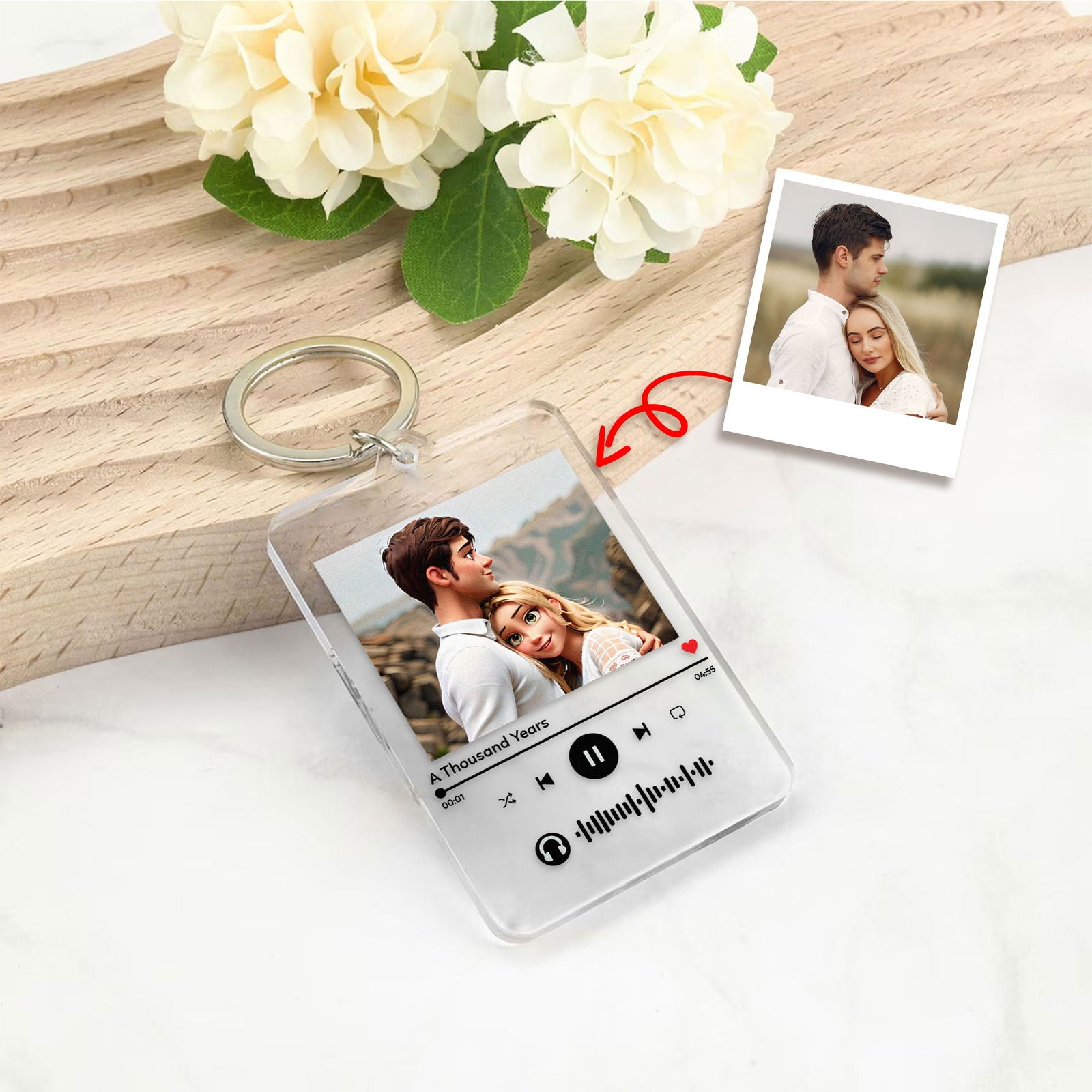 Pixar Character Portrait Keychain, Pixar Style 3D Cartoon Portrait Gift, Family Portrait, Couple Portrait CK20 - 19Gifts