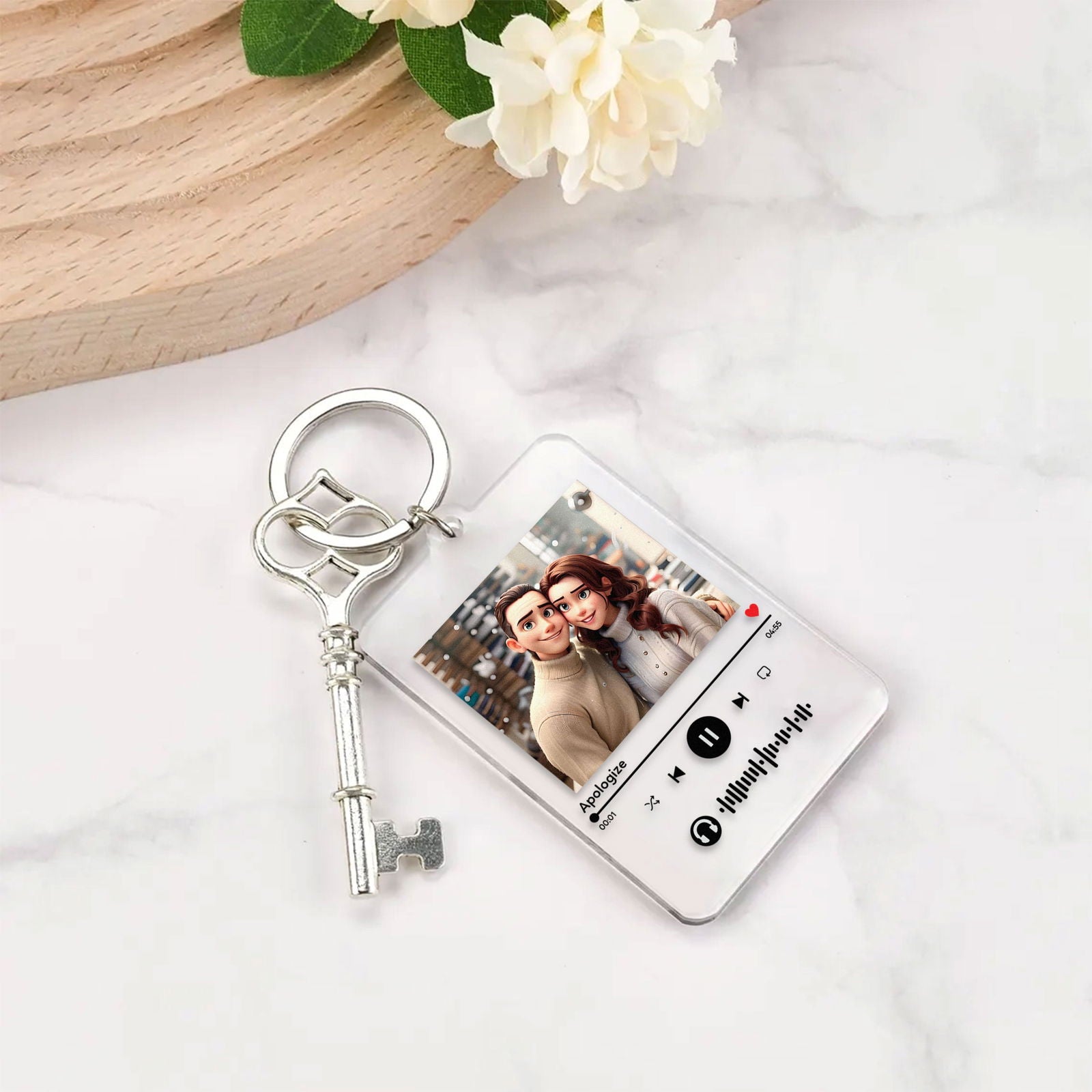 Pixar Character Portrait Keychain, Pixar Style 3D Cartoon Portrait Gift, Family Portrait, Couple Portrait CK20 - 19Gifts