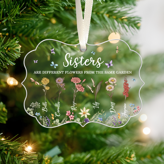 Sisters Personalized Acrylic Ornament, Christmas Gift For Sisters, Siblings, Besties, CF660 - 19Gifts