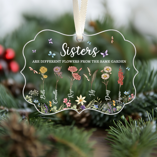 Sisters Personalized Acrylic Ornament, Christmas Gift For Sisters, Siblings, Besties, CF660 - 19Gifts
