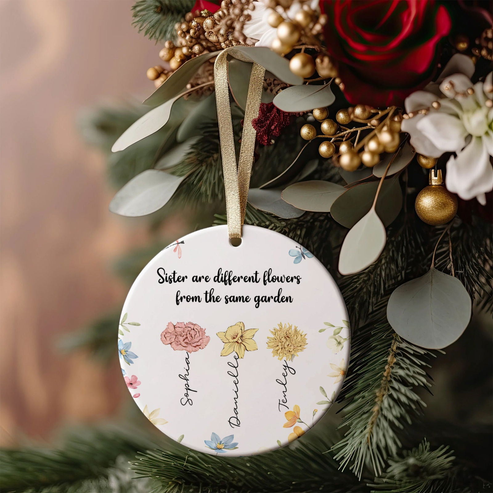 Sisters Personalized Ceramic Ornament, Christmas Gift For Sisters, Siblings, Besties, CX06-55 - 19Gifts
