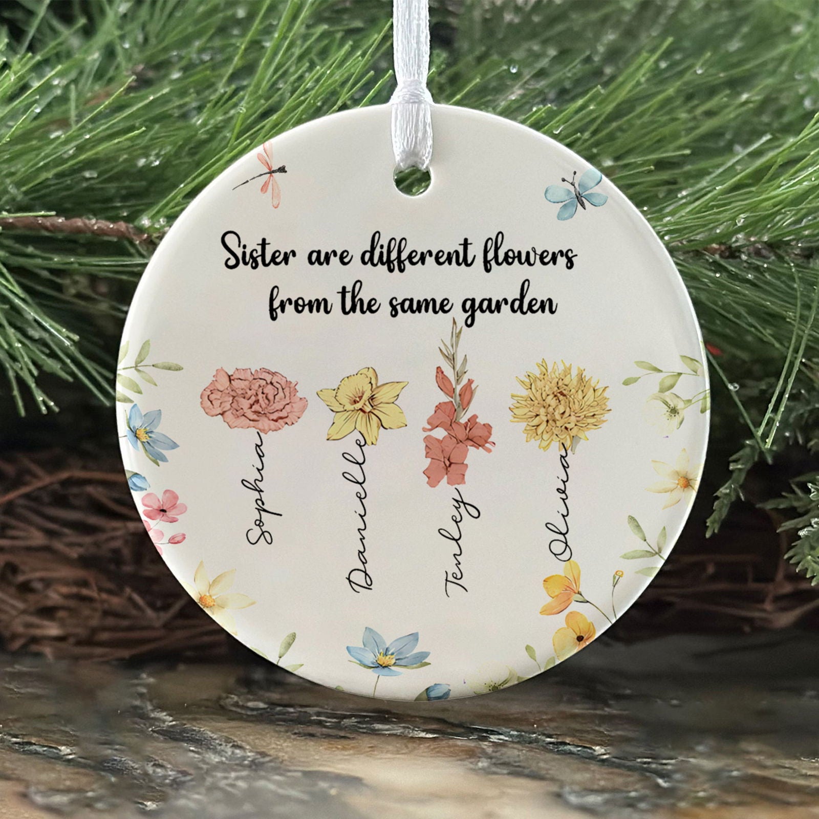 Sisters Personalized Ceramic Ornament, Christmas Gift For Sisters, Siblings, Besties, CX06-55 - 19Gifts
