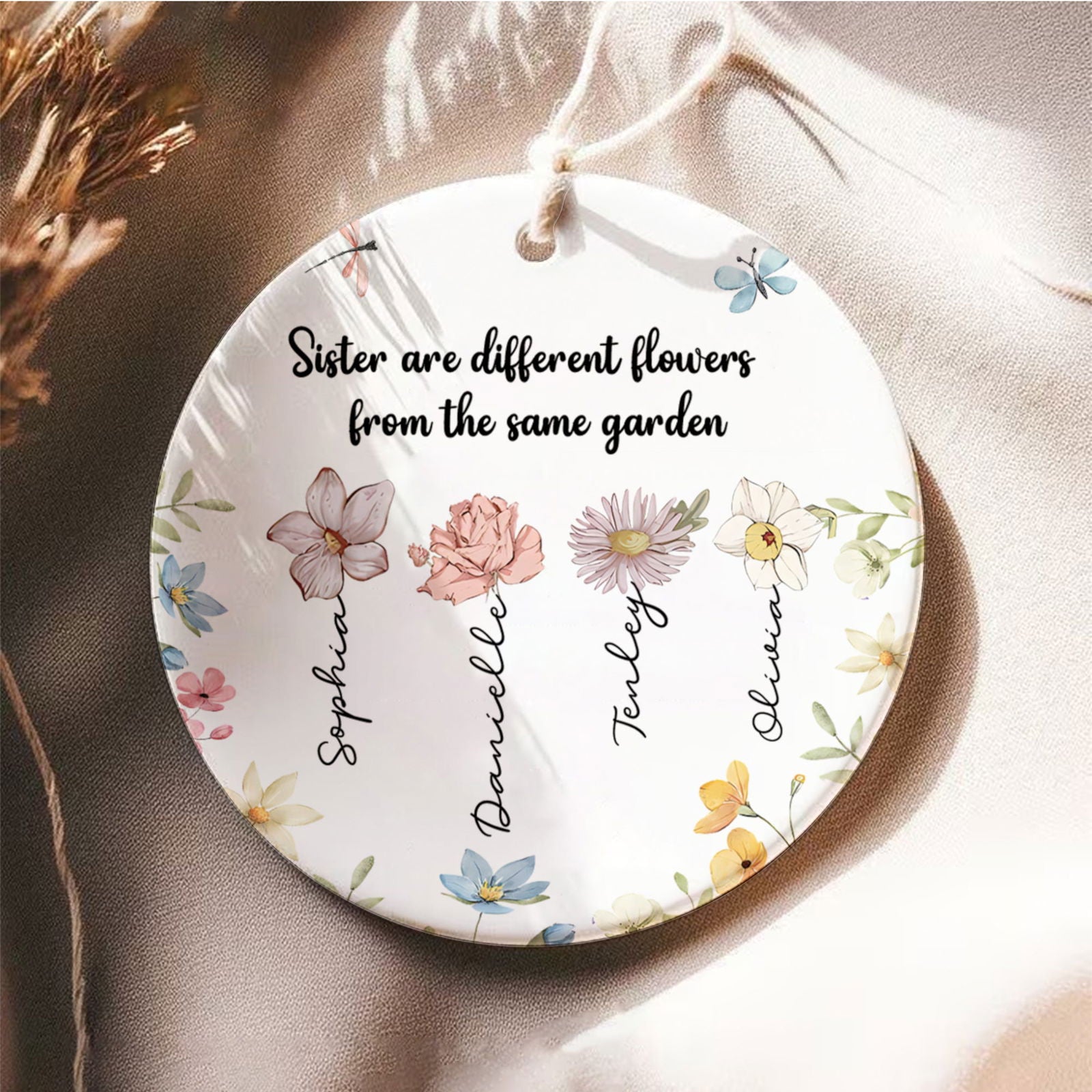 Sisters Personalized Ceramic Ornament, Christmas Gift For Sisters, Siblings, Besties, CX06-55 - 19Gifts