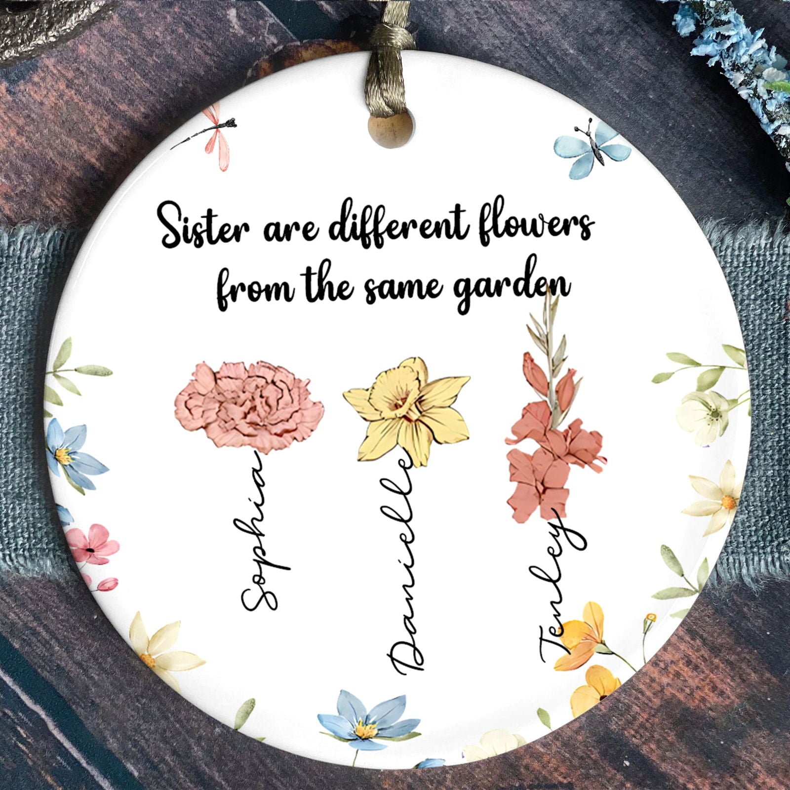 Sisters Personalized Ceramic Ornament, Christmas Gift For Sisters, Siblings, Besties, CX06-55 - 19Gifts