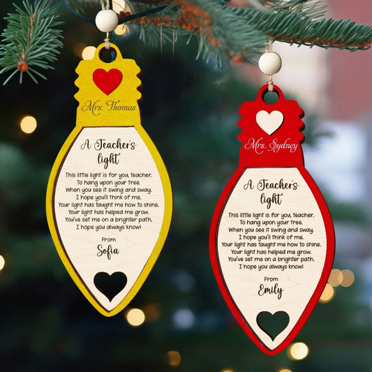 Teacher Christmas Light Ornament, Teacher Ornament, Christmas Light Ornament, Teacher Christmas Gifts KT06 - 19Gifts