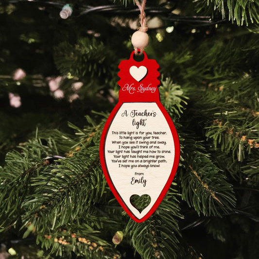 Teacher Christmas Light Ornament, Teacher Ornament, Christmas Light Ornament, Teacher Christmas Gifts KT06 - 19Gifts
