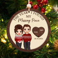 Two Layer Wooden Couple Ornament, Customized You Are My Missing Piece Love Ornament, CF711 - 19Gifts