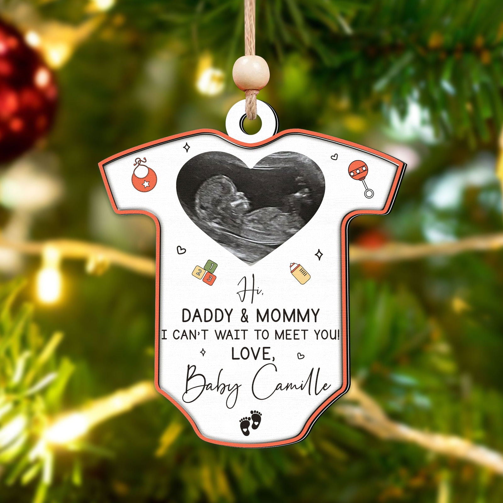 Ultrasound Baby's First Christmas Ornament, Birth Announcement Ornament CF709 - 19Gifts