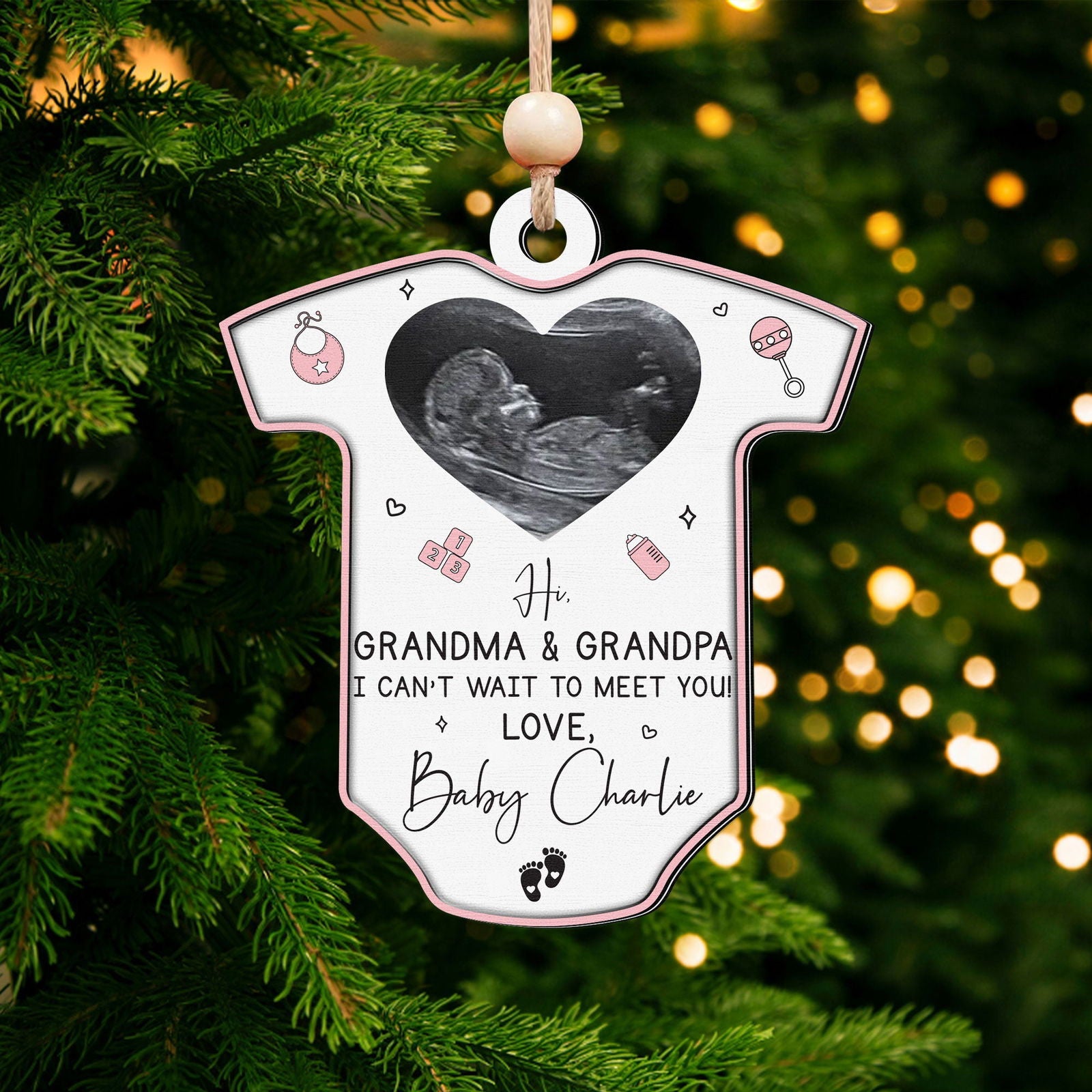 Ultrasound Baby's First Christmas Ornament, Birth Announcement Ornament CF709 - 19Gifts